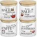 Set 3 Barattoli In Vetro Per Sale, Zucchero E Caffè - Con Coperchio In Legno, Personalizzabili - Foto 5