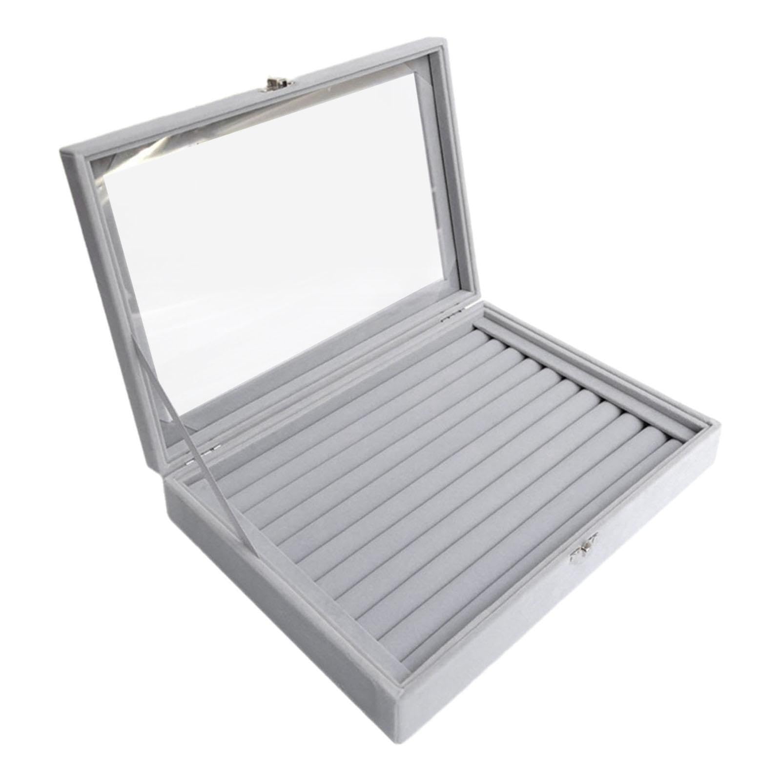 PIXZCSA Jewelry Organizer With 10 Slots Clear Lid Premium Display Box For Rings Earrings Neatly Stored And Easy To 10 Slots Jewelry Accessories Display