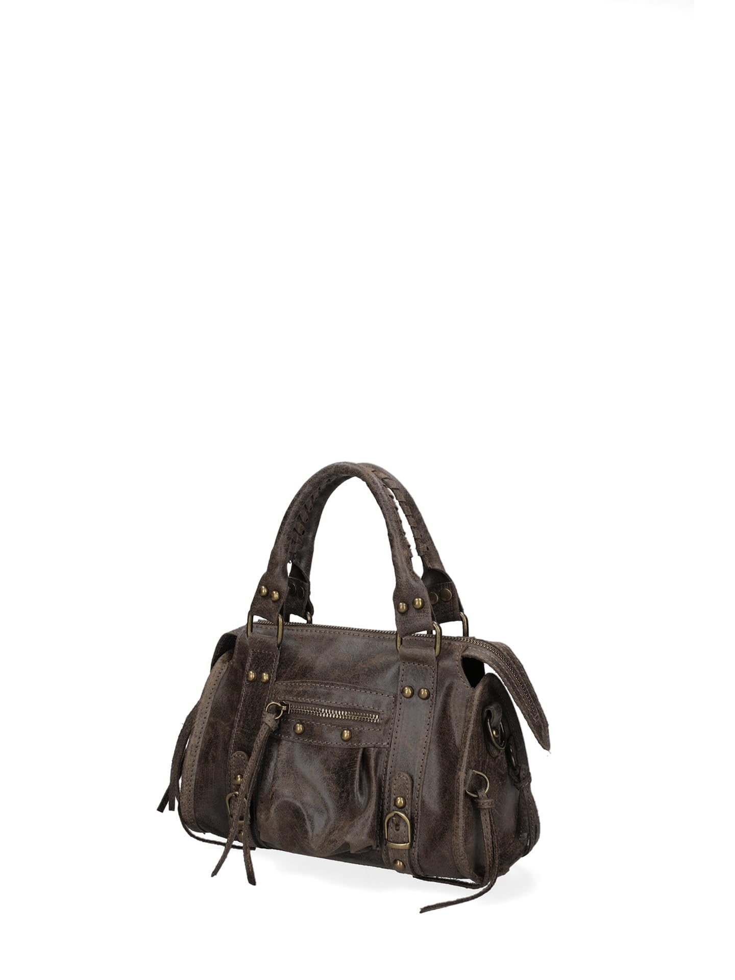 Gave Lux Borsa a Spalla Donna Vera Pelle Scamosciata 25cm, Prodotto Artigianale Made in Italy, Con Manico a Tracolla, GLX220609123FBG