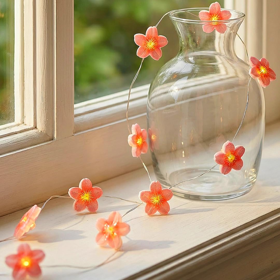 HHMTAKA Flower Fairy String Light 3M Blossom Lights with 30LED Fairy Light Battery Operated Fairy Lights Spring Decoration for Indoors Bedroom Home Wedding Valentine Birthday