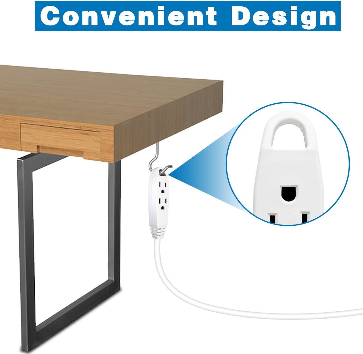 25-Feet 3 Outlet Extension Cord, Kasonic UL Listed, 16 / 3 SJTW 3-Wire Grounded, 13 Amp 125 V 1625 Watts, Multi-Outlet Indoor/Outdoor Use (25FT) - - 