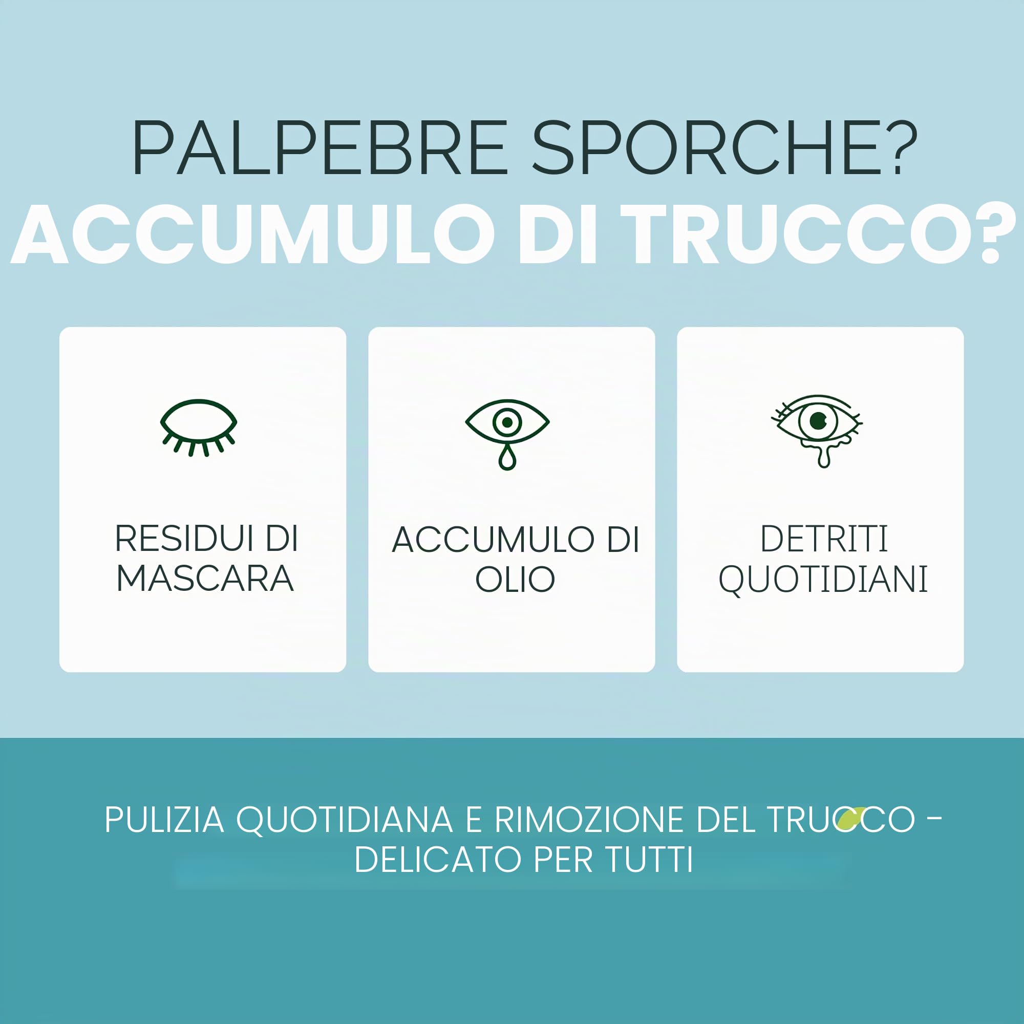 Salviette antimicrobiche per palpebre e ciglia,Per prurito, occhi secchi, stili e blefarite, ipoallergeniche e lenitive per occhi sensibili, confezione da 60
