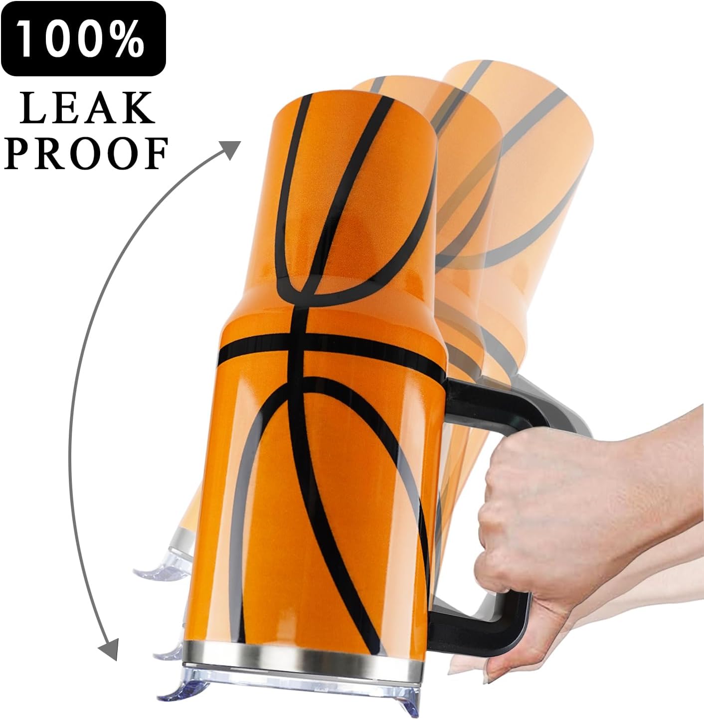 Basketball Tumbler with Handle 40oz Gifts Stuff for Girls Men Gift for Coach Lovers Fan Basketball Mom Tumblers Stainless Steel Cup - Image 4