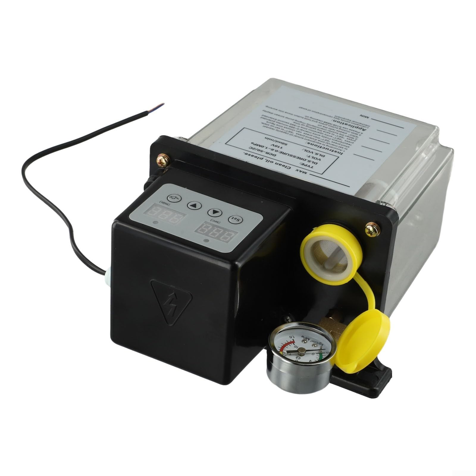 Pompa di olio lubrificante automatica per ingranaggi elettrici per macchine utensili CNC fresatura tornio 1L 2L serbatoio 110 V nero (2L)