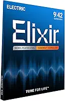 Encordoamento Para Guitarra .009 NANOWEB Super Light ELIXIR