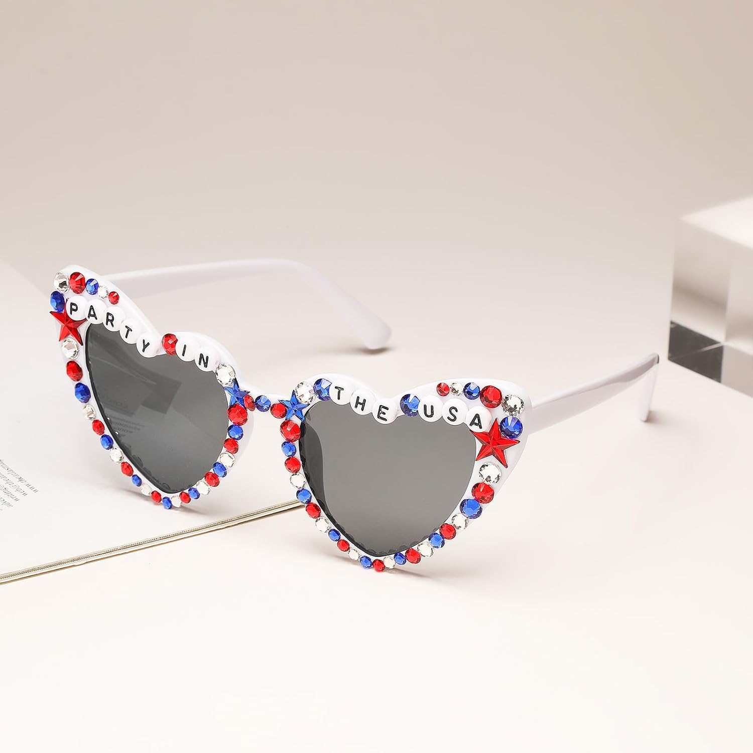 4th of July Outfits for Women Men Sunglasses, Red White and Blue Glasses Patriotic Forth of July Decorations