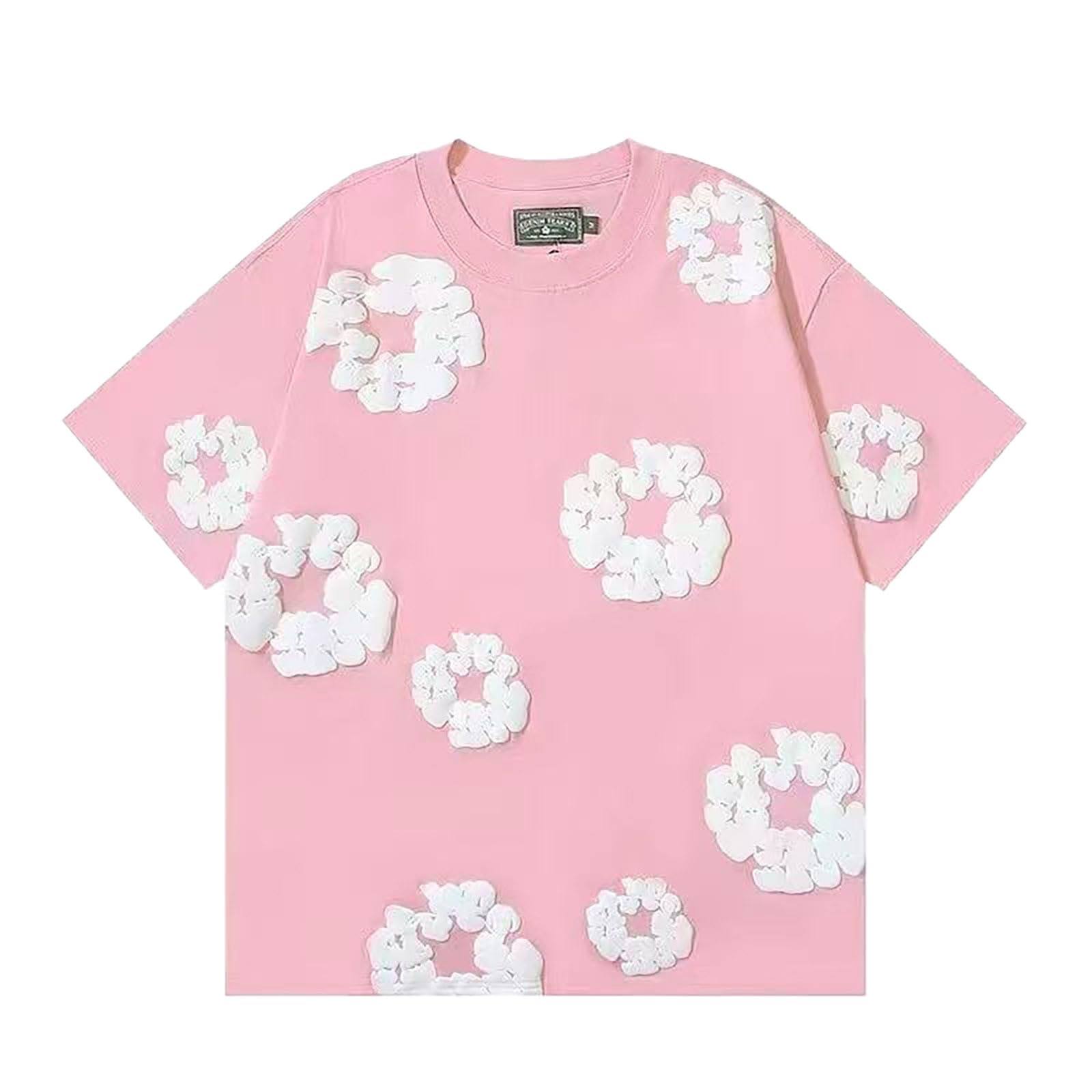 Conjunto de camiseta y pantalones cortos D-T para hombre 2 piezas chándal verano flores entrenamiento Y2K Hip Hop manga corta