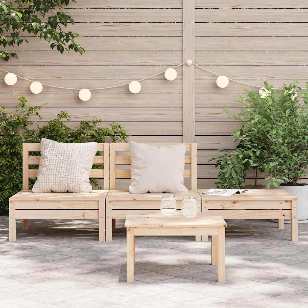 Divano da giardino in legno massello a 3 posti, in pino massiccio, per esterni, con design a doghe e schienale, per terrazze, cortile, durevole, stabile e modulare
