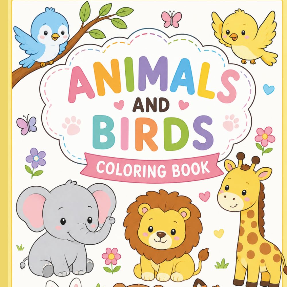 Animal and Birds Learning and Coloring Book A TO Z: Learn Animal & Birds Names While Having Fun Coloring 72 pages: Color, Learn, and Explore the Animal World