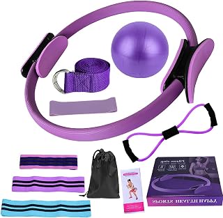 YANGUN 11 Artículos Kit Pilates, Pilates Accesorios, Equipo De Yoga, para Uso En Muslos, Pantorrillas, Glúteos Y Abdomen, para Casa Y Gimnasio Yoga Estiramiento Fitness (Negro