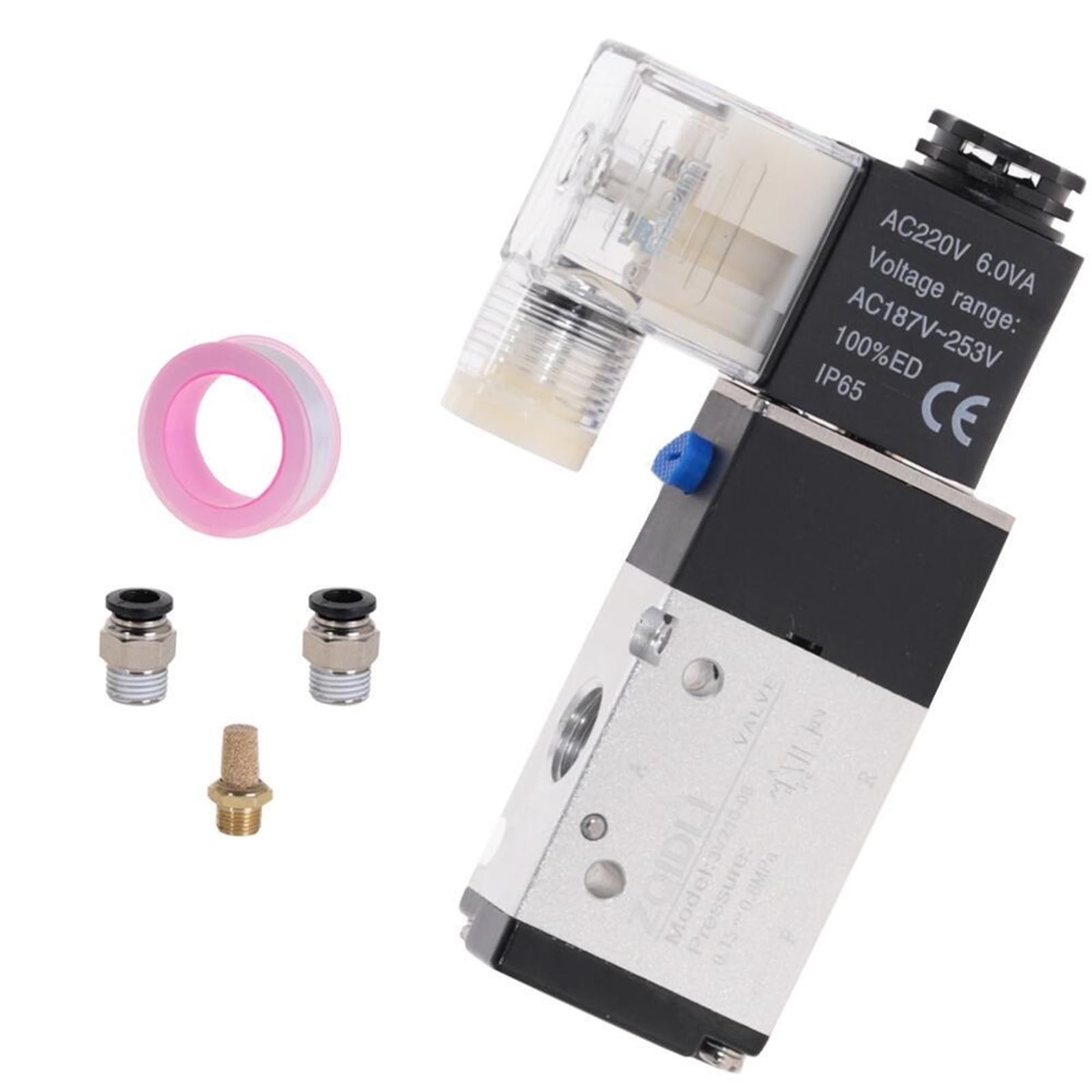 Électrovanne pneumatique 3V210-08 3/2 voies AC 220V pour distributeur d'air comprimé