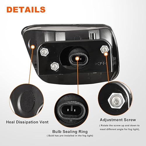 Miniatura 6 de Nixon Offroad Luces antiniebla para Chevy Trailblazer 2002-2009 para Isuzu Ascender 2003-2008, juego de lámparas antiniebla de conducción, repuesto,