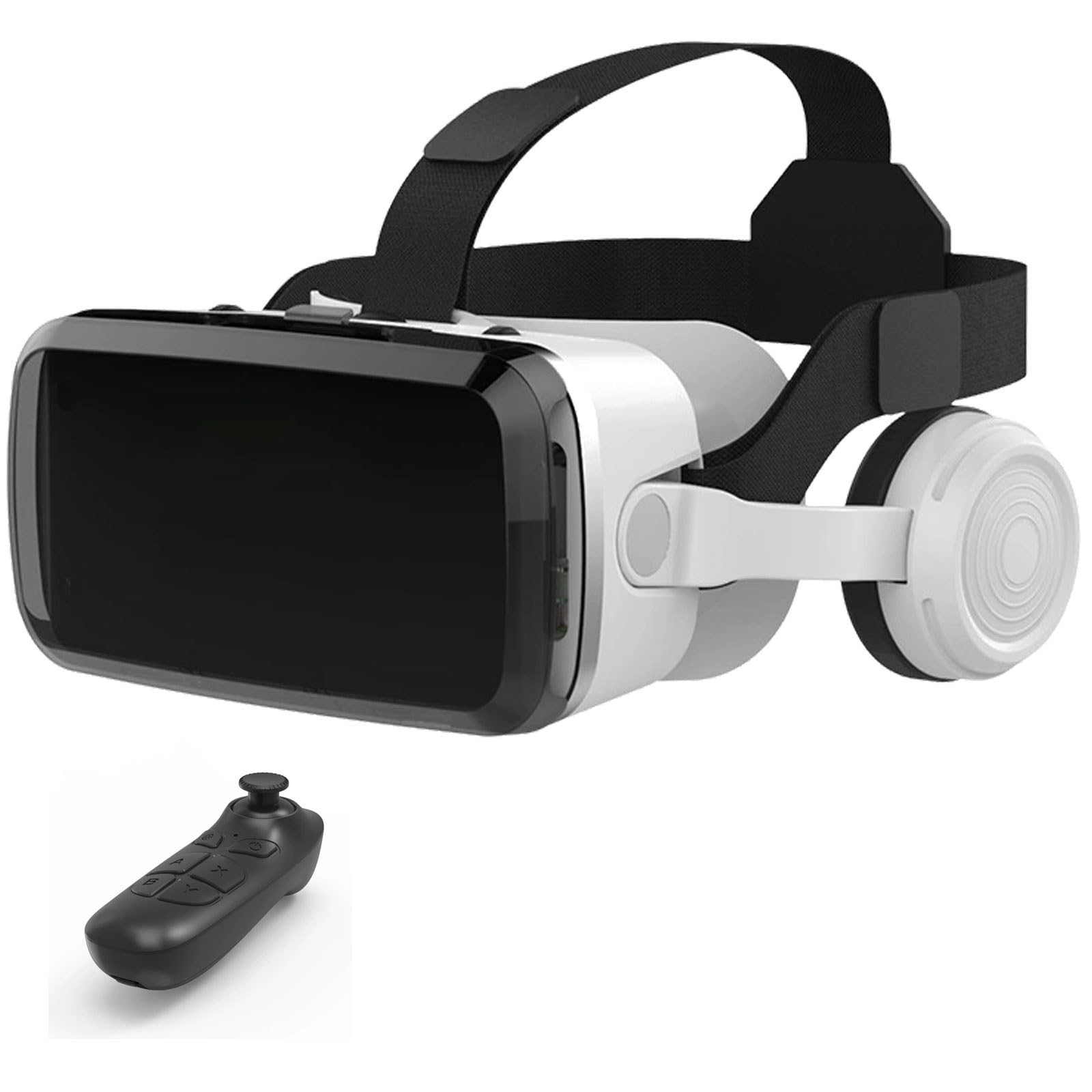 Gafas VR, Gafas de Virtual Reality 3D, VR Gafas con Controlador Bluetooth, Compatibles con Dispositivos Android y iPhone 4,7-7,2 Pulgadas, para niños y Adultos(B)