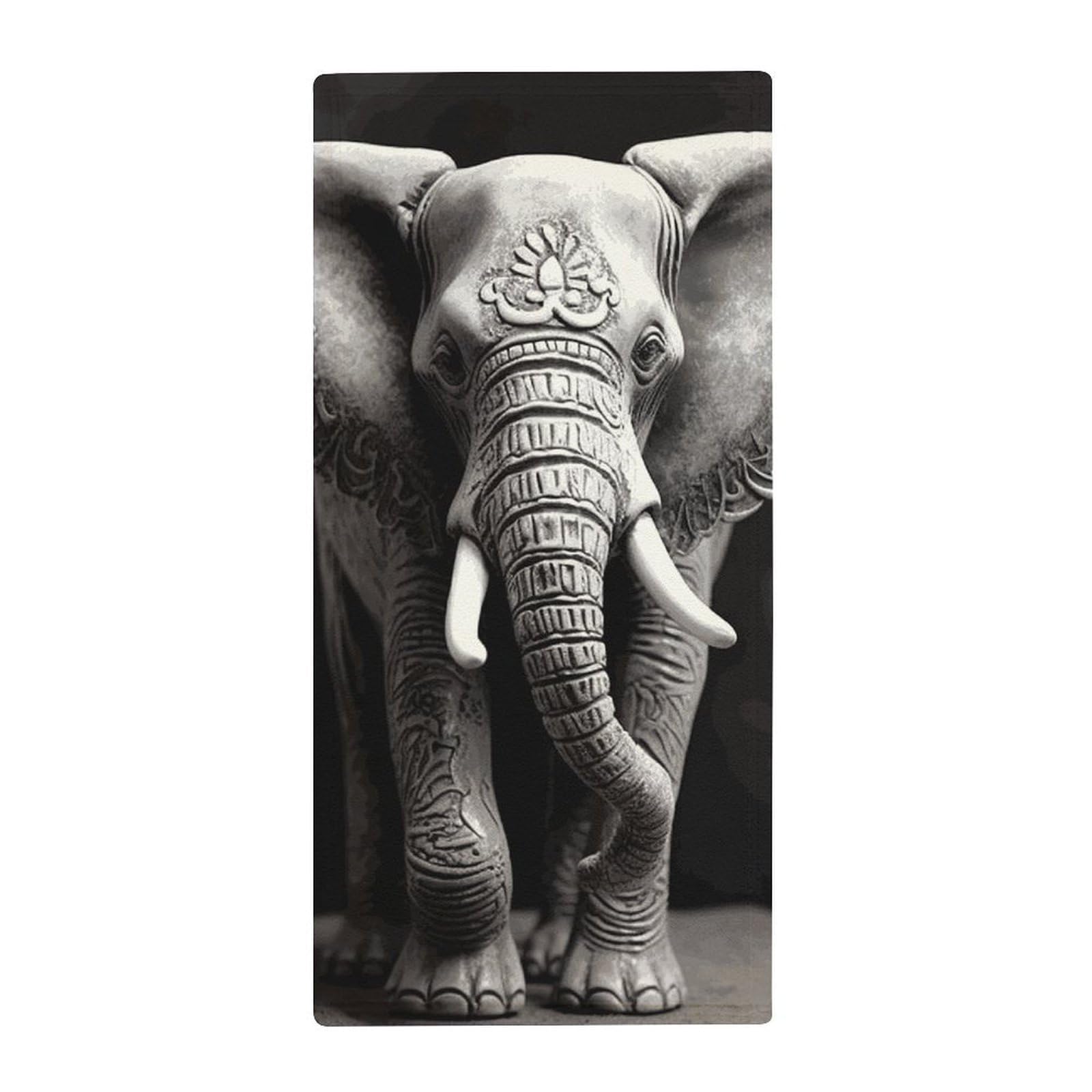 JTREHY Gray Elephant Towel Soft Lightweight Microfiber Towel Highly Absorbent Quick Drying Towels Male and Female Premium Quality Perfect for Daily Use