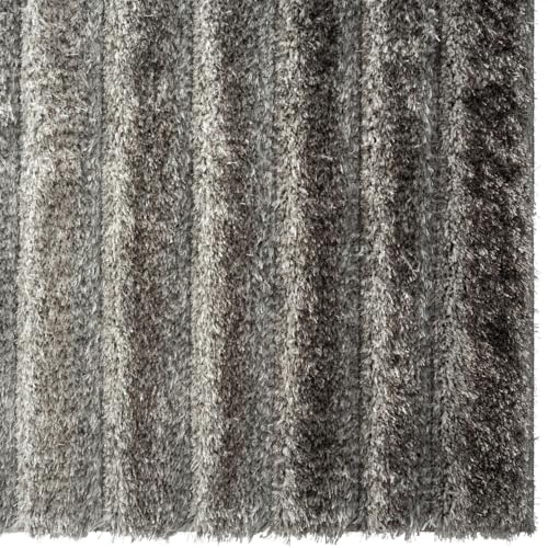 Image of Super Soft Floor Area Rug 3 x 5 Feet Soft Smooth Thick Non-Slip Fluffy Shaggy Carpet for Bedroom, Drawing, Kids Room, Office with Upto 2 Inch Microfiber High Pile (Gray Silver B)