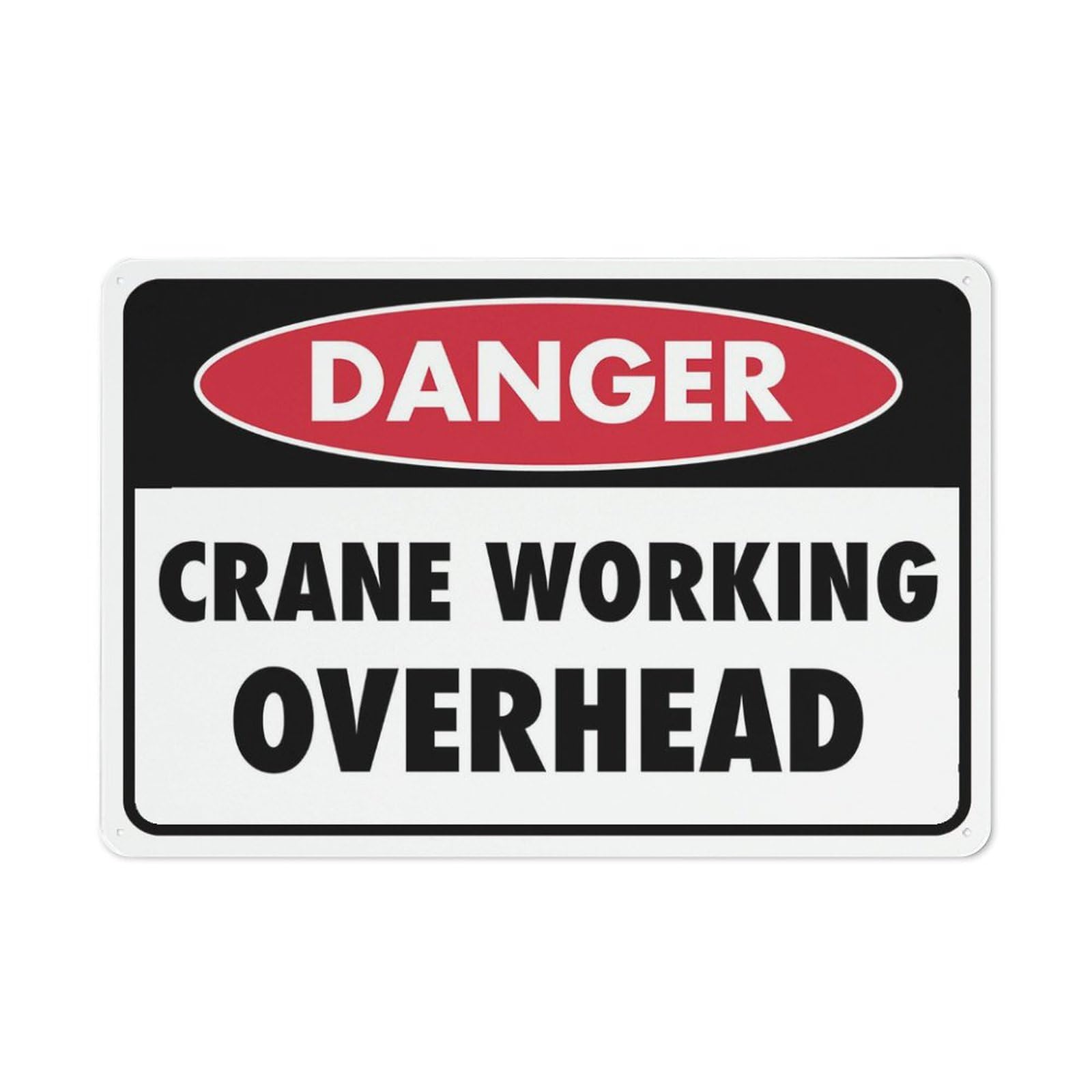 Danger - Crane Overhead Sign, 8x12 Inch UV-Ink Printed Aluminum Outdoor Sign for House & Business
