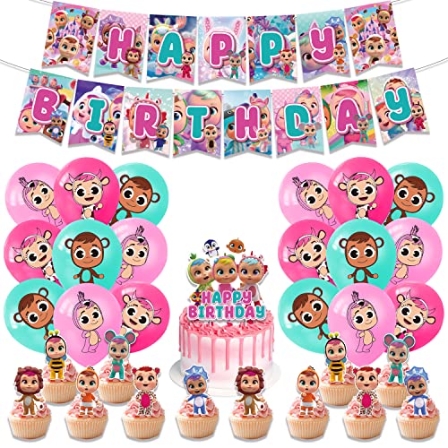 Cry Babies Decoraciones Temáticas Para Fiestas - Globos y Pancartas Para Niños y Niñas, Baby Showers, Cumpleaños Infantiles