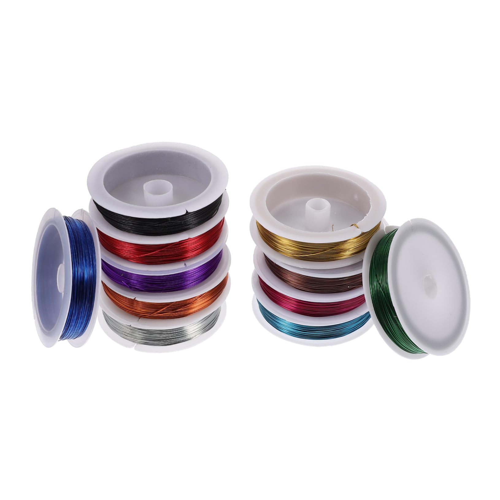 Housoutil 11rollos Alambre De Colores Hecho Mano Para Manualidades Alambre Artístico De Hierro Para Hacer Joyas Para Bricolaje Para Crear Flores y Decoraciones