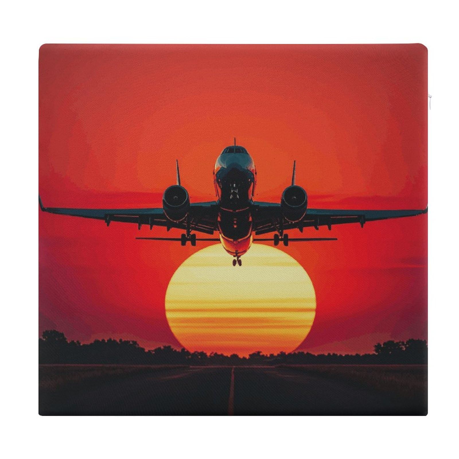 Coussin carré de méditation et tapis de pique-nique imprimé avion pour vos sorties nature