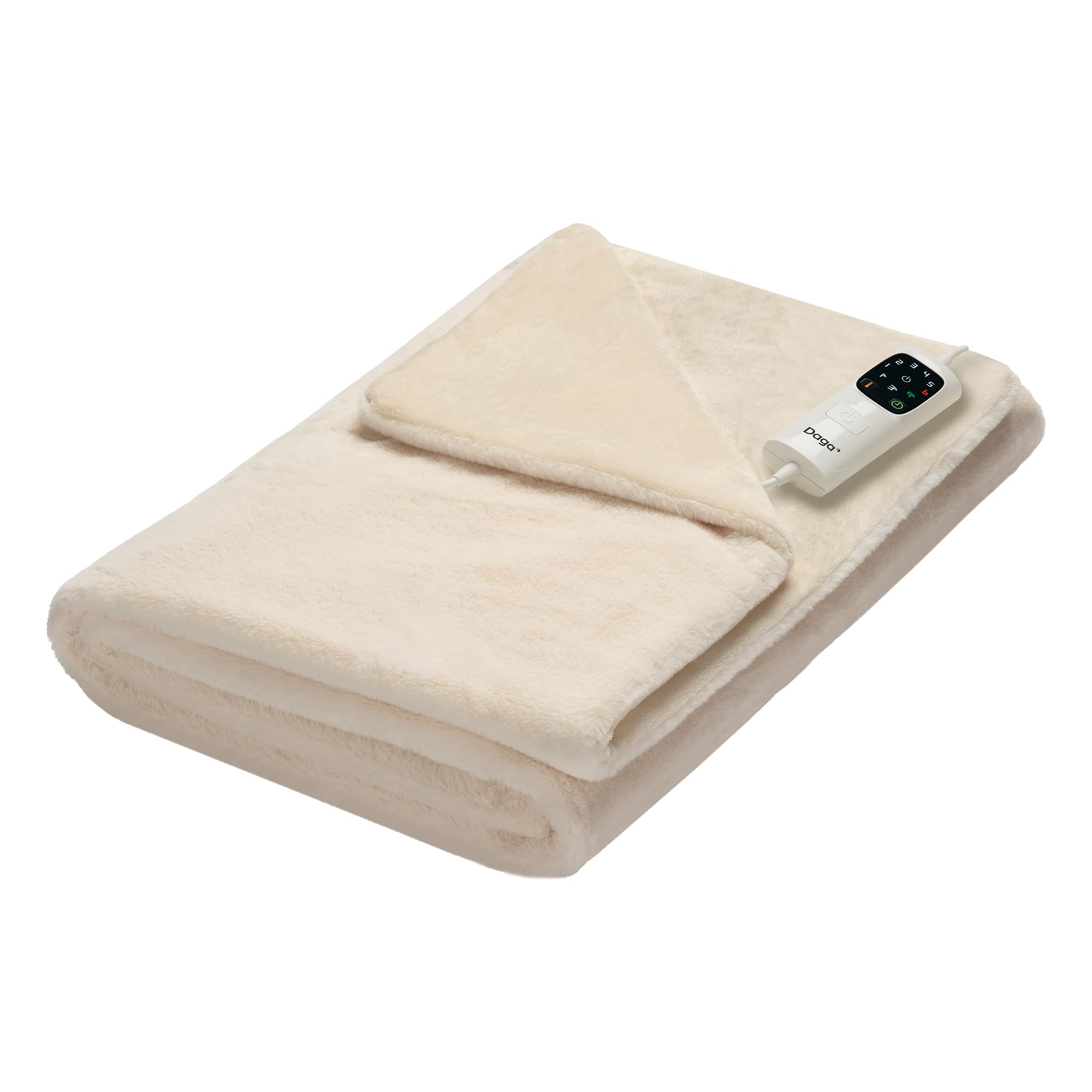 Daga Coperta termica elettrica per divano Relax Soft Chic, tecnologia di riscaldamento Intellisense, tessuto morbido, effetto pelo e velluto, 6 livelli di temperatura, 160 x 120 cm
