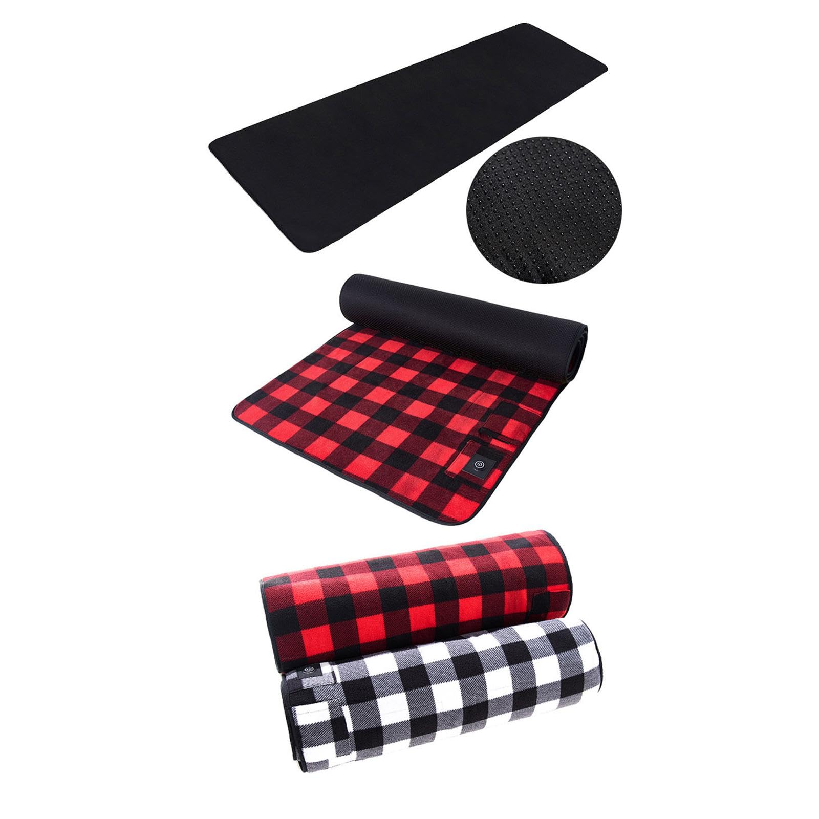 F Fityle Chauffe-Sac de Couchage Matelas Coussin Chauffant Tapis Chauffant Réglable en Polyester Flanelle pour Randonnée Extérieure Convient Au Camping Aux SPO