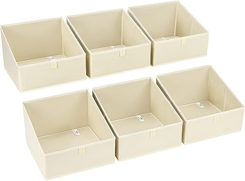 DIMJ Contenedores de almacenamiento trapezoidales paquete de 6 organizadores de armario y cestas de almacenamiento cestas plegables para armario con