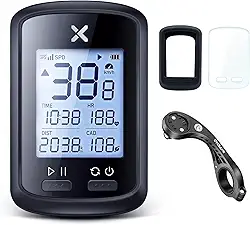 XOSS Computador de bicicleta g+ gps com suporte, velocímetro de ciclismo bluetooth sem fio, odômetro de bicicleta multifuncional ant+ com luz de fundo automática e rastreador mtb à prova d'á