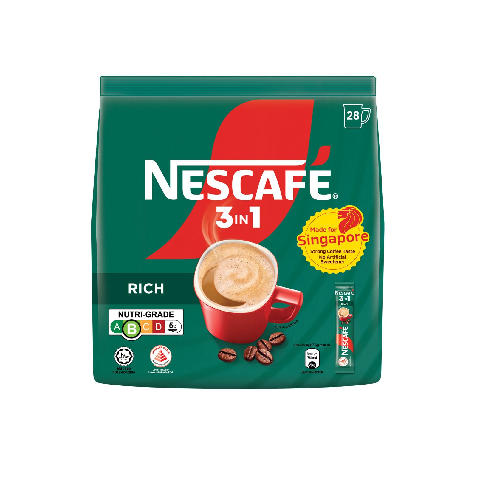 3 In 1 Rich Coffee Powder - 25 Sachets Bag, 475 Gram