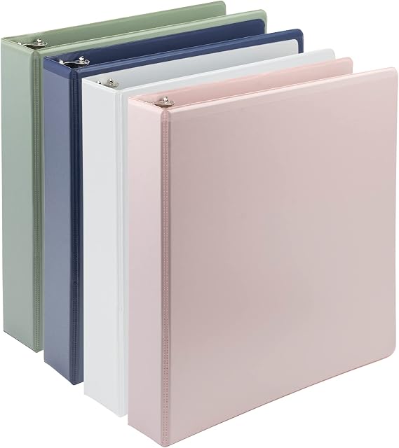 Samsill Earth's Choice, 1.5-Inch Durable D-Ring View Binder 4 Pack, USDA Certified Biobased, Eco-Friendly, Boho Assortment