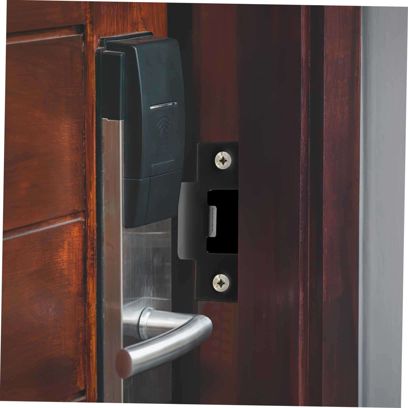 SHINEOFI 5 Ensembles Plaques De Renforcement Inoxydable Pour Serrures De Porte De Compatibles Avec Serrures À Pêne Accessoires De Porte Intérieure 4 Pièces * 5