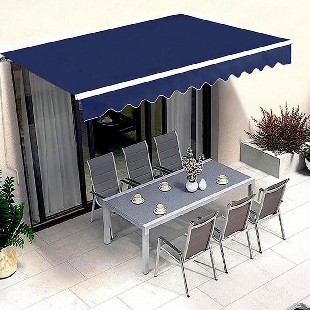 Tessuto di ricambio per tenda da giardino blu, 3,5 x 3 m e 4,6 x 2,5 m, protezione UV, in poliestere, tenda retrattile (senza telaio, 180 x 150 cm)
