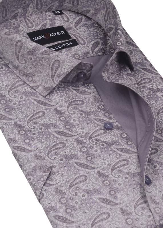 Image of MARK & ALBERT Men's 100% Cotton Printed Half Sleeves Regular Fit Shirt for Men