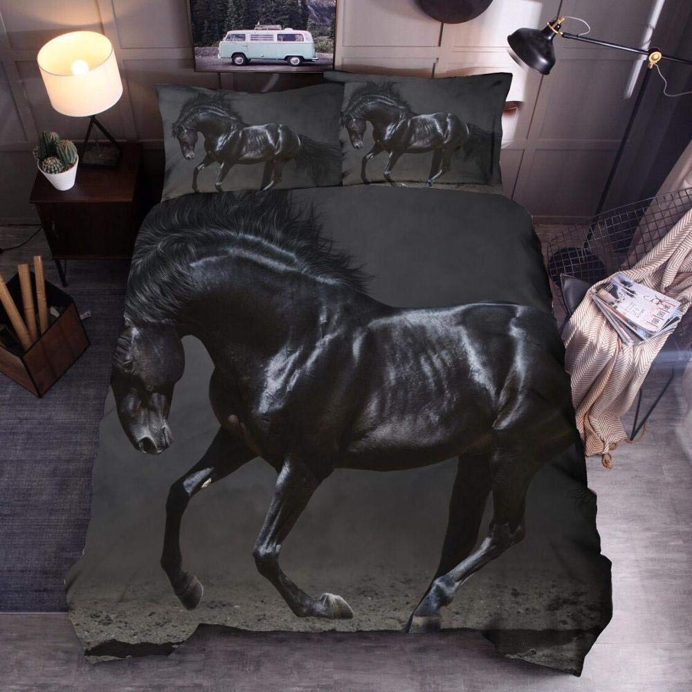 Housse de couette cheval noir Ainimals pour relooker une chambre