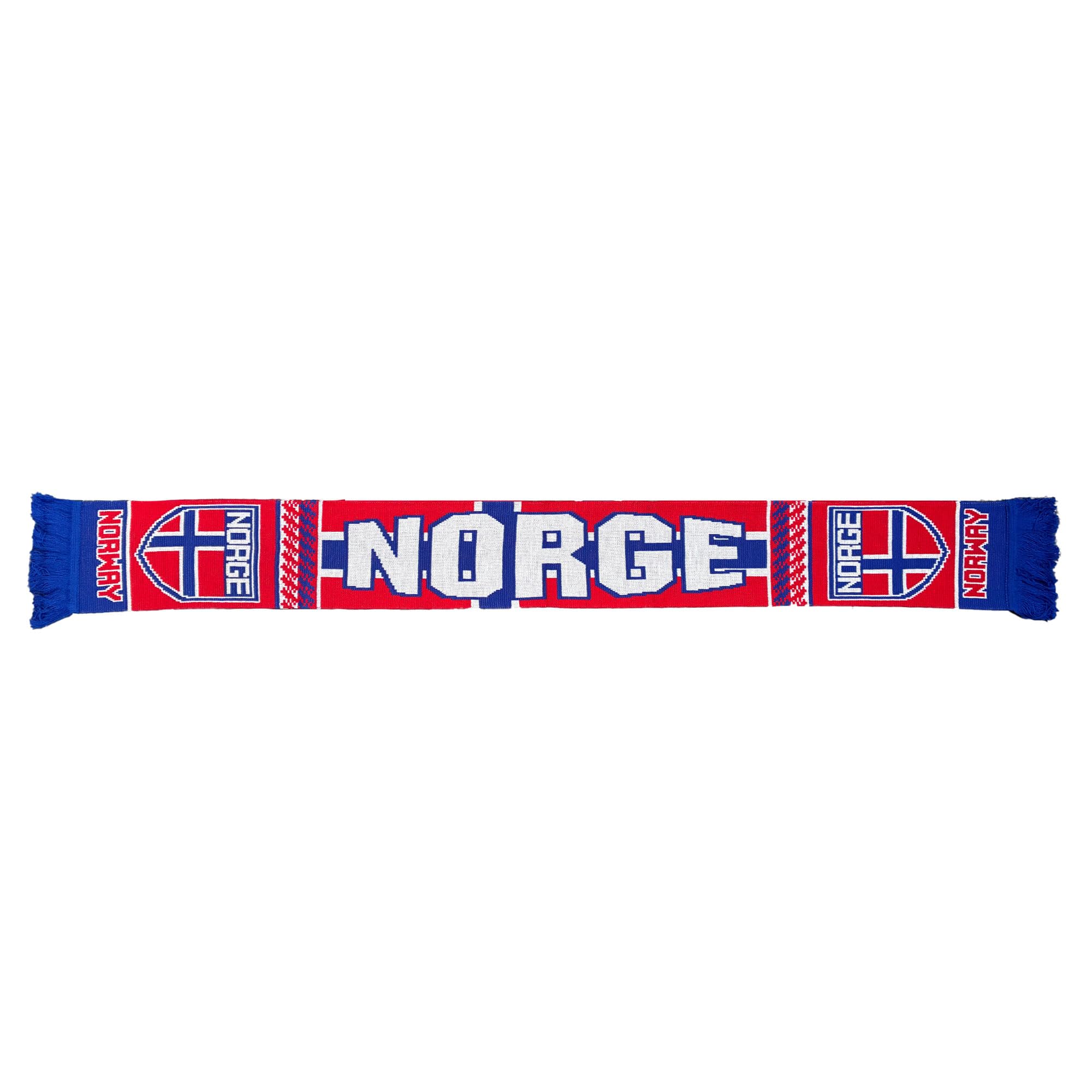 Beyond Happy Unisex Multicolor Norway Football Scarf 145Cm 100% Acrylic – Norwegian Flag Supporter Scarf – Norge Fan Souvenir For Matches And Events