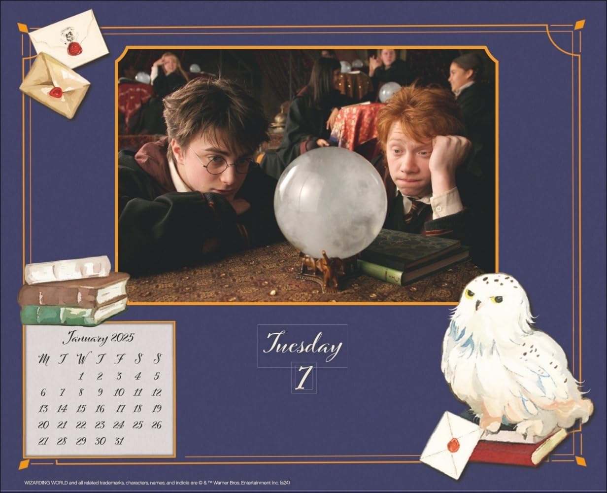 Harry Potter Tagesabreißkalender 2025: Magischer Kalender für jeden Tag mit Zitaten, Bildern und spannenden Details aus der Filmreihe. Tischkalender für Harry Potter-Fans. Auch zum Aufhängen