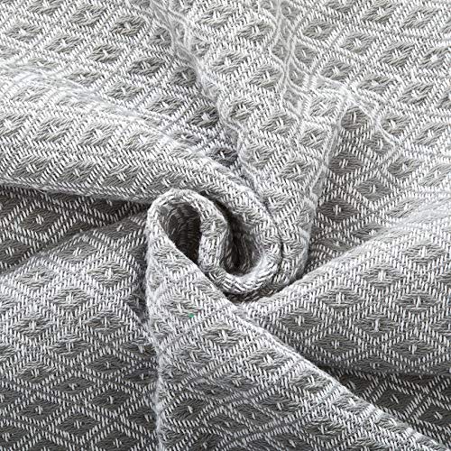 Americanflat 50x60 Throw Blanket - Soft and Breathable Cotton Throw Blanket for Couch, Bed, Chair - Decorative Blankets Perfect for Home, Office, or Outdoor Use - Grey and White Mini Diamond Design by Americanflat - Image 3