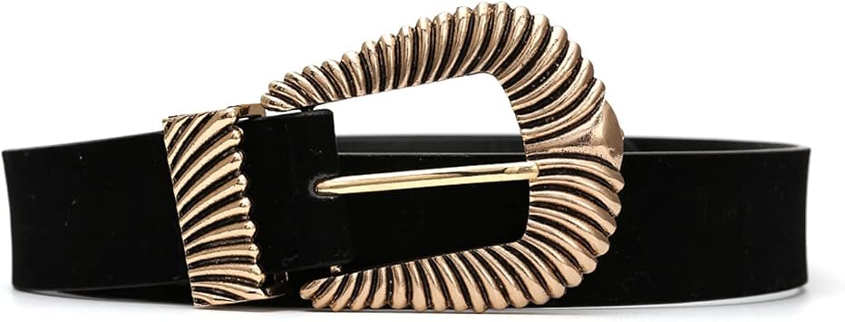 Ladies Fashion Belts, Casual Ladies Pin Buckle Belts Retro Three-Dimensional Pattern European and American Style Carved Leather Rivet Belts