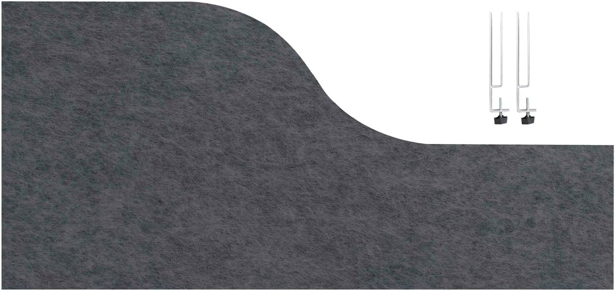 VERSARE SoundSorb Desktop Privacy Panels | Noise Dampening Modesty Panels for Desks | Edge Clip Mounts | PET Material | 48" x 24" Marble Gray Panels with Edge Clips