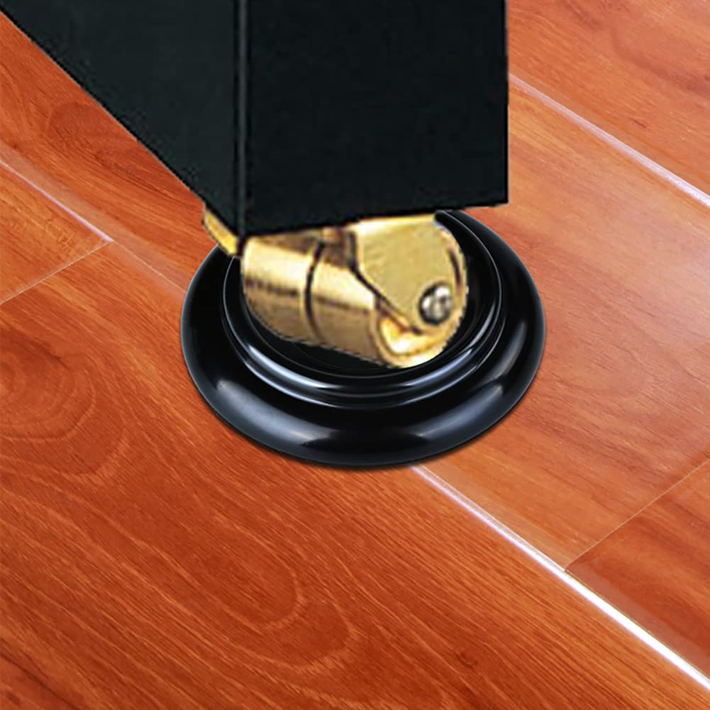 Alnicov Copas de piano para piano de madera maciza, para piano vertical, protectores de suelo antideslizantes y antiruido (juego de 4), color negro