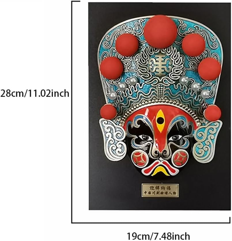 Bedroom Decor Chinese Style Sichuan Opera Mask Mask God of Wealth Mask Hanging Decoration Opera Cultural Decorations Desk Decorations (Color : C)