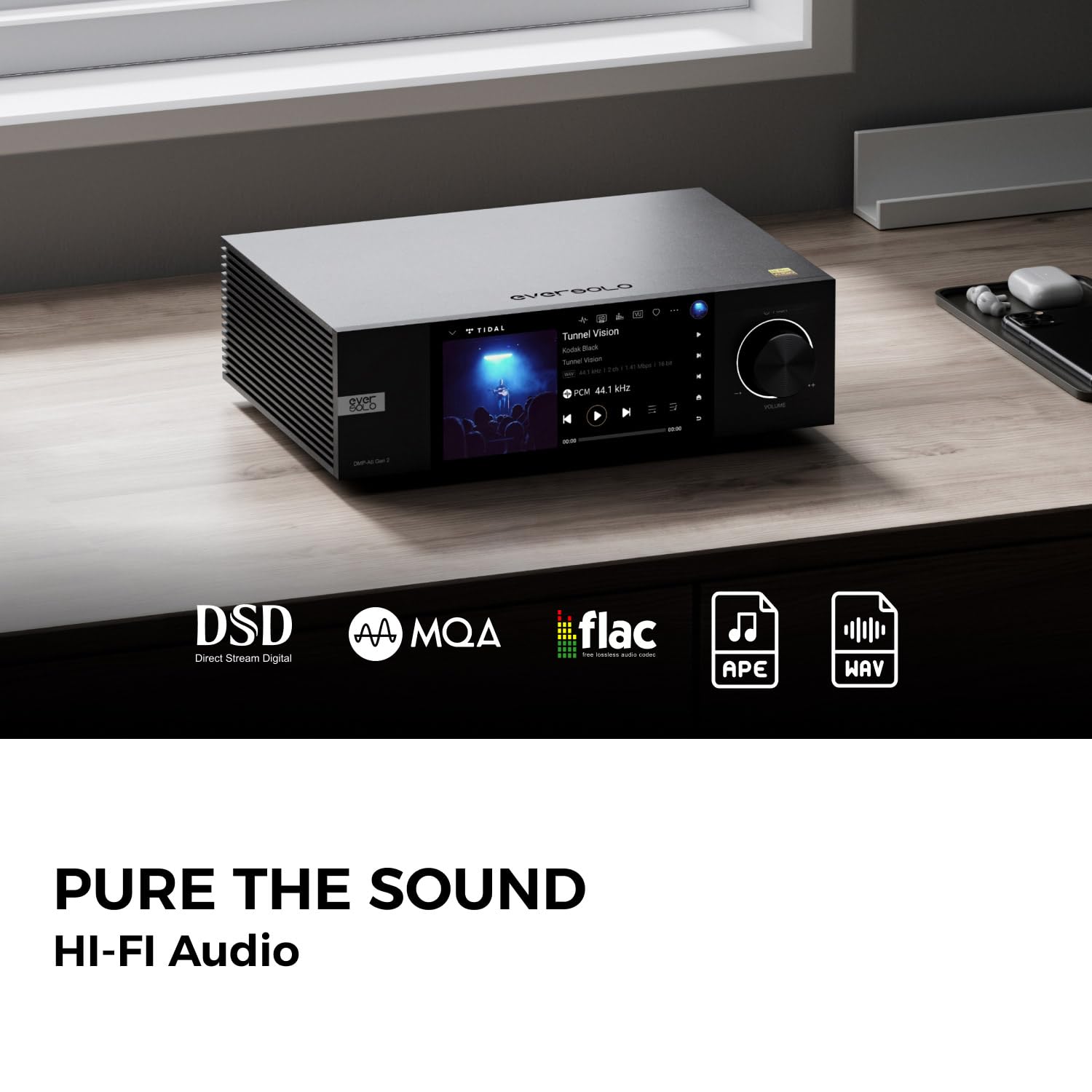 EVERSOLO DMP-A6 Gen 2 Hi-Fi Music Streamer, Wireles Audio Player, Digital  Music Streamer, DAC, Music Service & Streaming, DSD512, EOS Audio Engineer,  ...