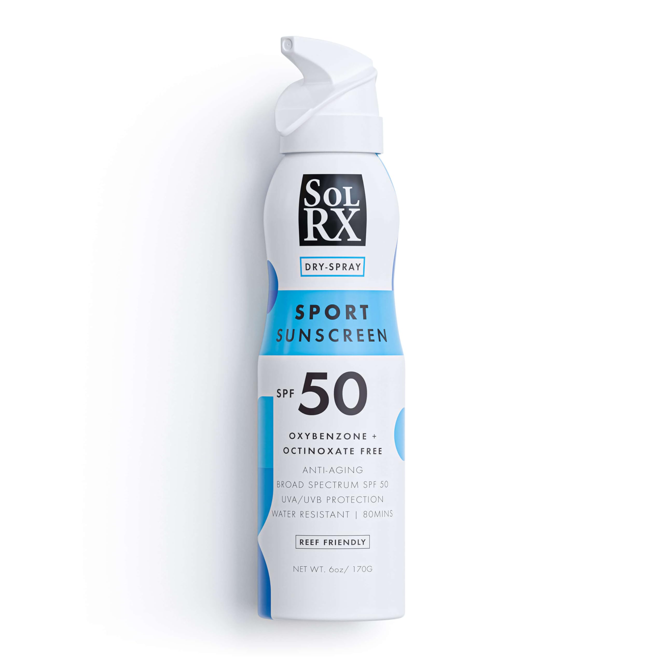 SolRX SPORT SPRAY SPF 50 Sunscreen Spray SPF50, Reef Friendly, Broad Spectrum Sunscreen for Face and Body, Oxybenzone Free