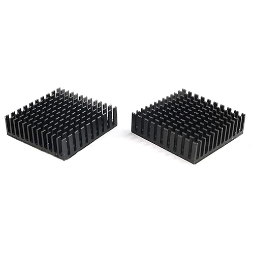 E-outstanding Radiador negro disipador de calor de aluminio 1.575in x 1.575in x 0.433in disipador de calor perfil extruido disipación de calor con