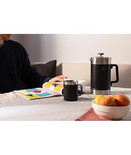 Miniatura 4 de STANLEY Cafetera clásica de prensa francesa que se mantiene caliente, 48 onzas, infusión de 5 minutos, 4 horas de calor, filtro de malla para posos