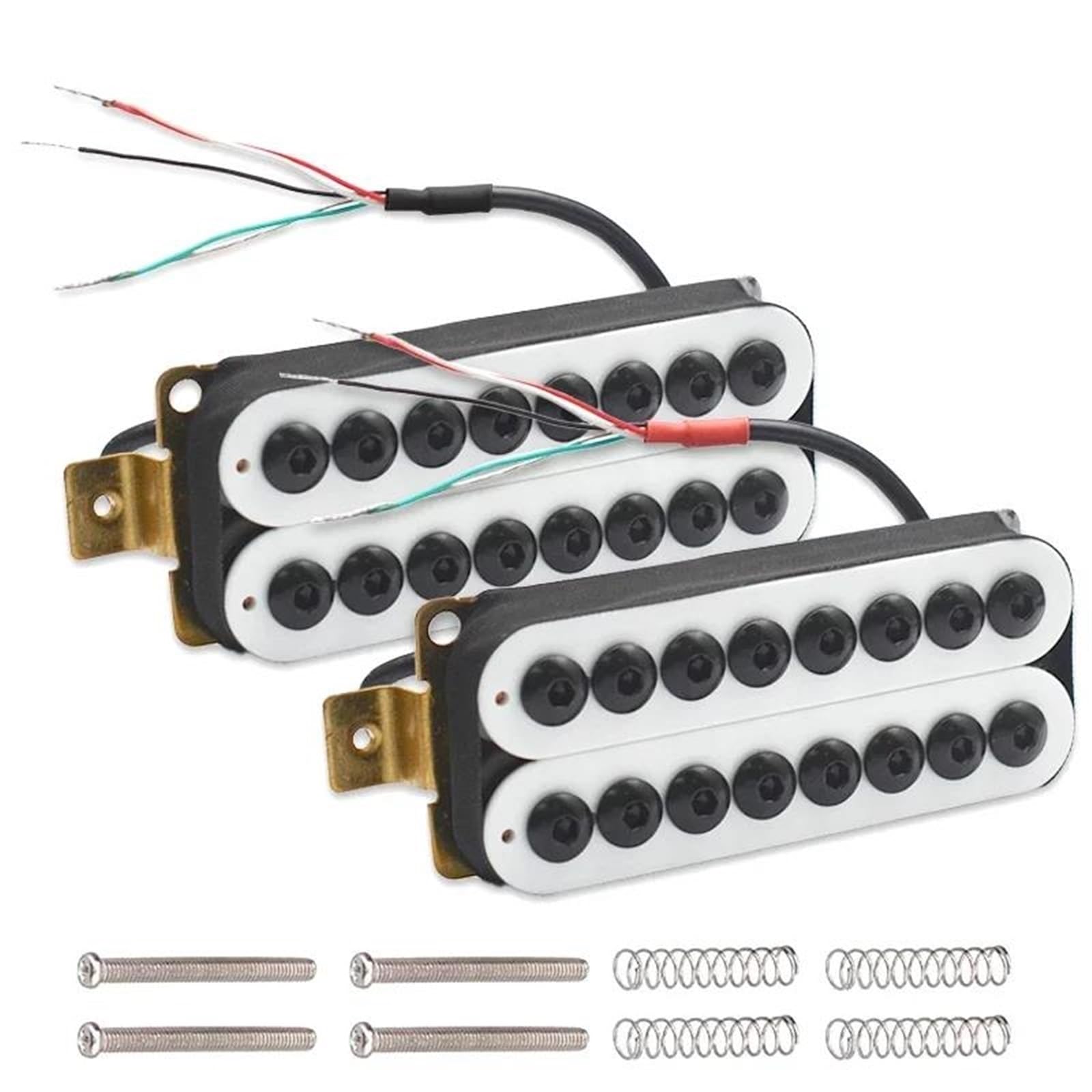 Profesjonalna Wydajność Przetworniki Do Gitary Ele Gitara Elektryczna Humbucker Pickup Pole Piece Regulowana Cewka Rozdzielająca Cztery Zastępcze Części Kabla Osłonowego 8 Strun(B)