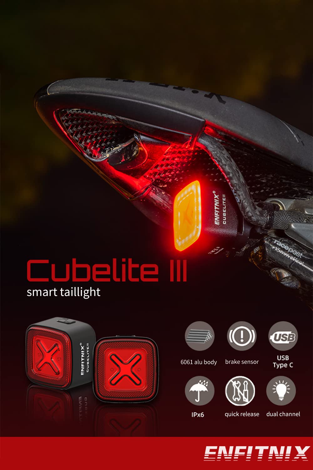 Luz Trasera Enfitnix Cubelite Ii Manual Luz Trasera Para Bicicleta