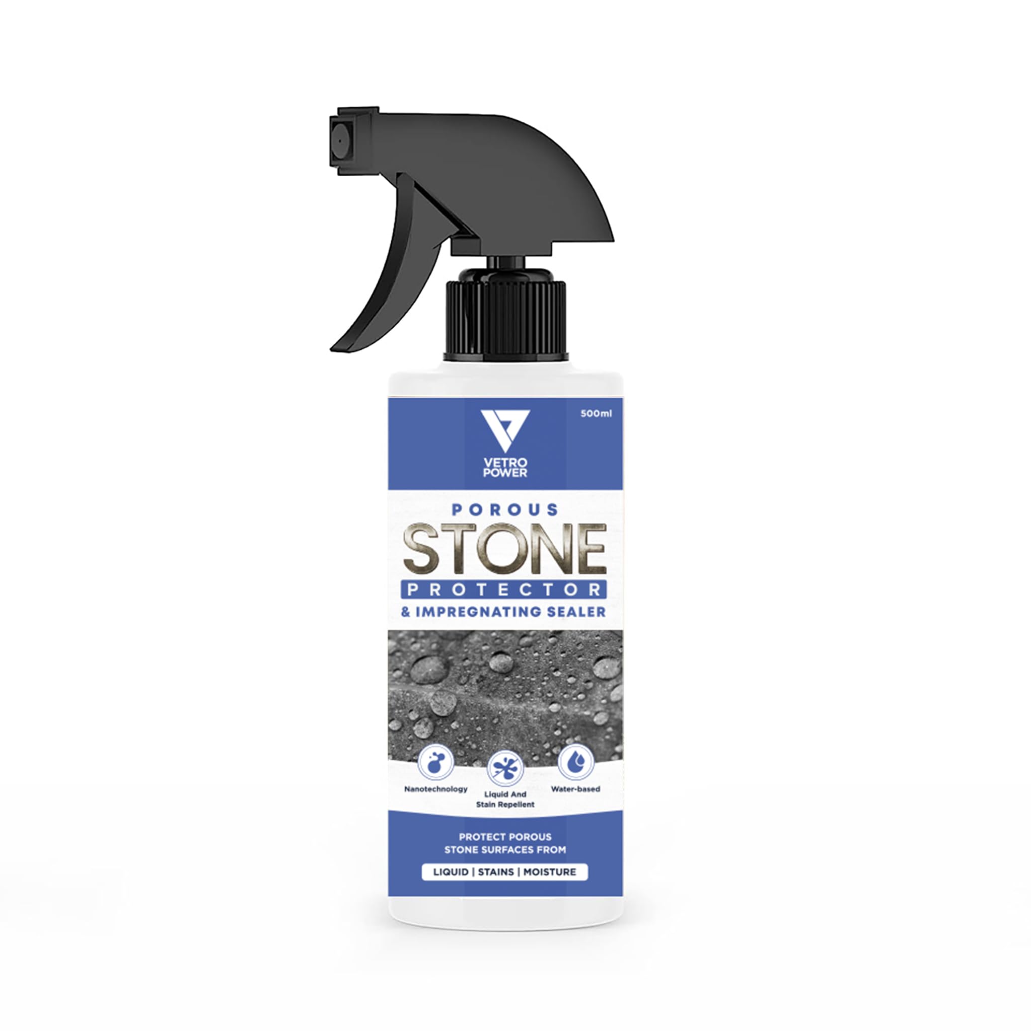 Vetro Power Porous Stone Protector Spray and Impregnating Sealer 500ml, Stain and Water Repellent for Sealing Granite, Slate, Quartzite & Dense Stone and More (B0CBFFRW2N) Amazon Price History, Amazon Price Tracker