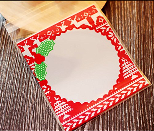 Scrox 100pcs lovely Christmas Cookies sacchetti