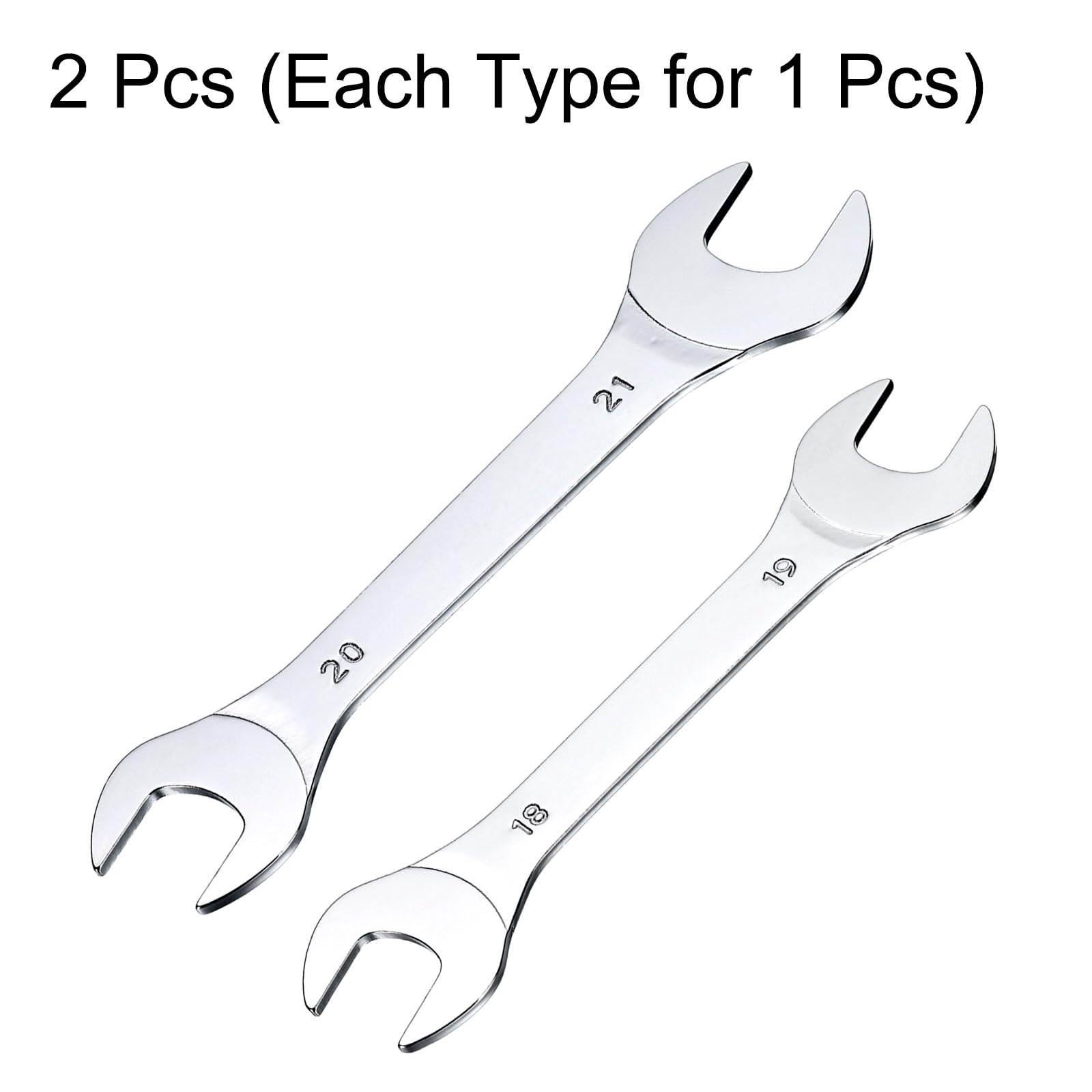 QUARKZMAN Set Di 2 Chiavi a Bocca Aperta Sottili Doppie 18×19/20×21mm Metric Super Thin Small Flat Head Wrench Mirror Polished Open Ended Spanner per Riparazioni Automobilistiche