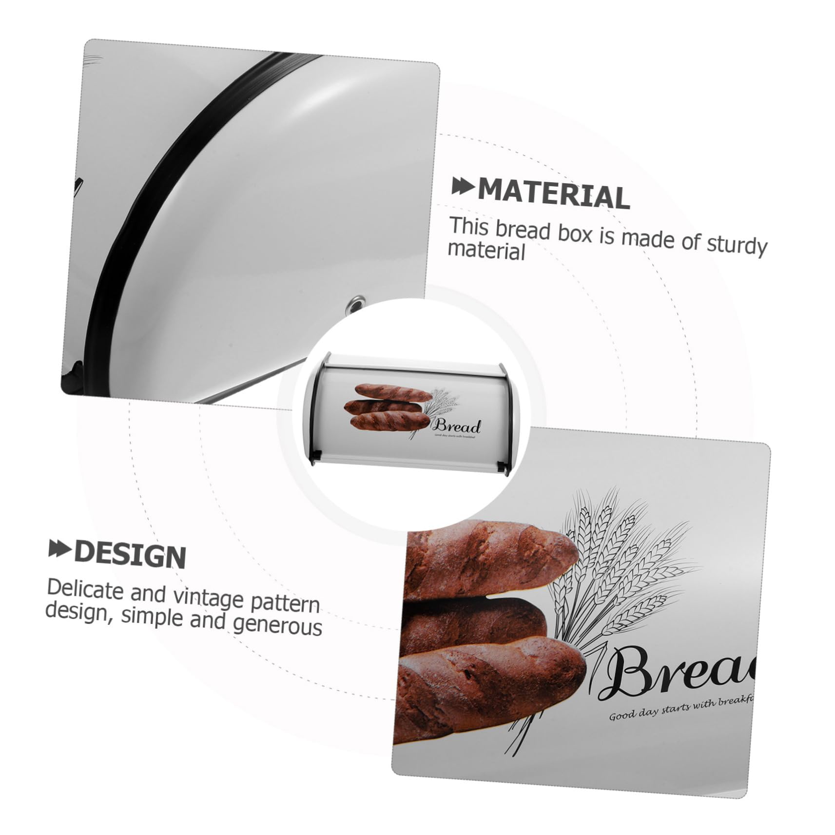 PRETYZOOM Panera De Encimera Cajas De Pan Para Cocina Contenedor De Almacenamiento De Alimentos Material De Hierro Diseño De Pequeño